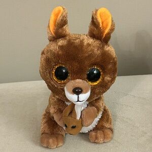 Brown Ty Silk Kipper Kangaroo Plush Toy with Baby